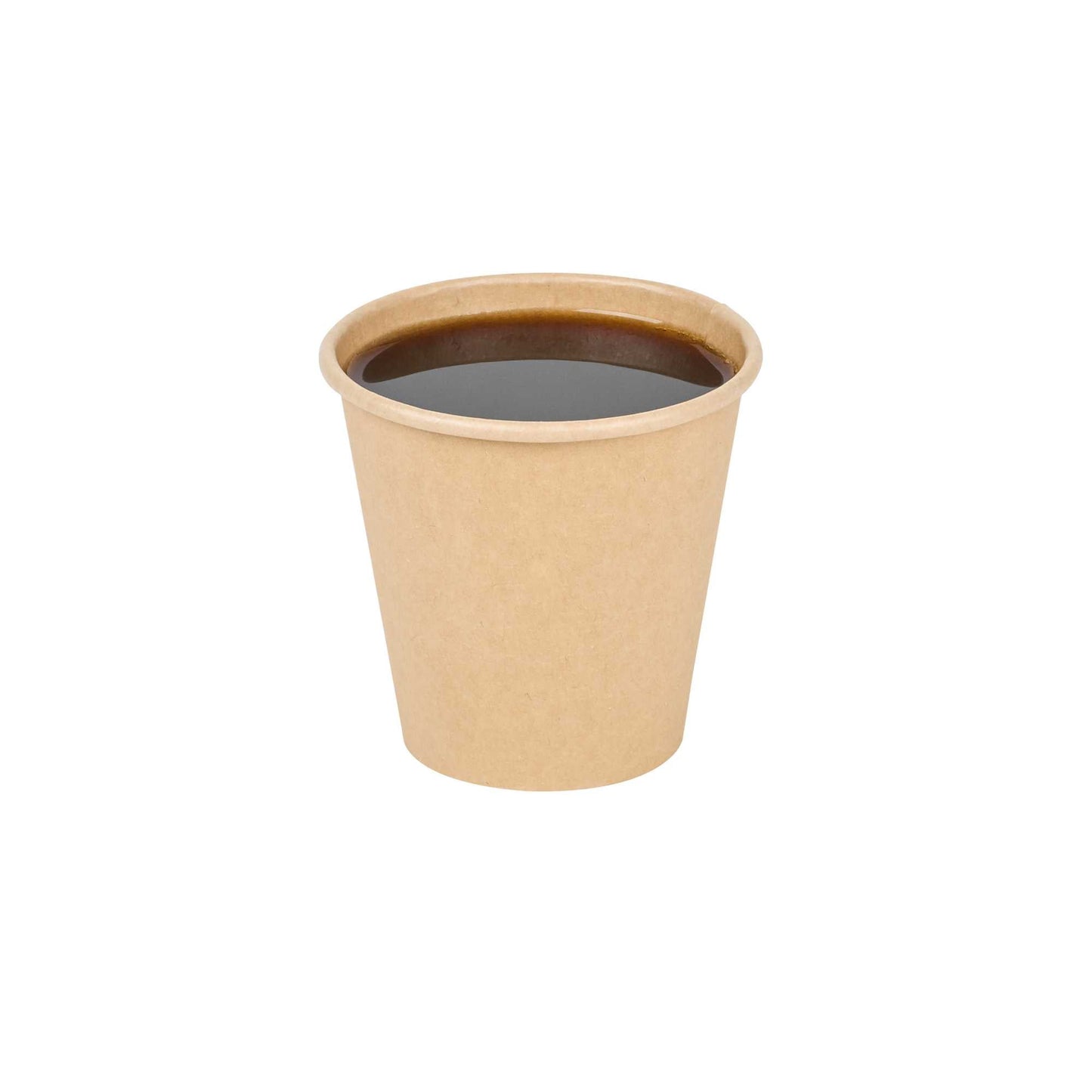 Restpresso 8 oz Natural Paper Unbleached Coffee Cup - Single Wall - 3 1/2" x 3 1/2" x 3 1/4" - 1000 count box
