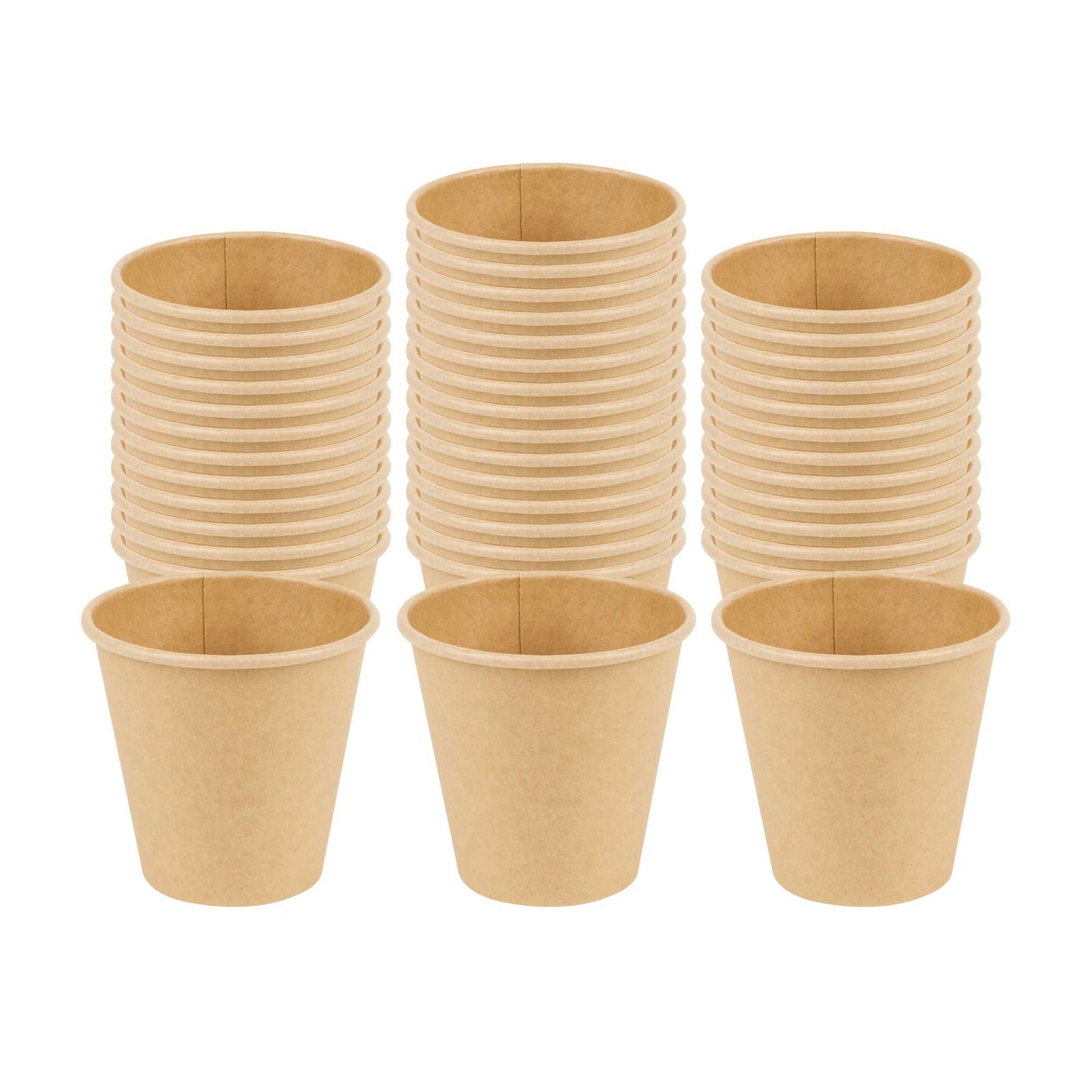 Restpresso 8 oz Natural Paper Unbleached Coffee Cup - Single Wall - 3 1/2" x 3 1/2" x 3 1/4" - 1000 count box