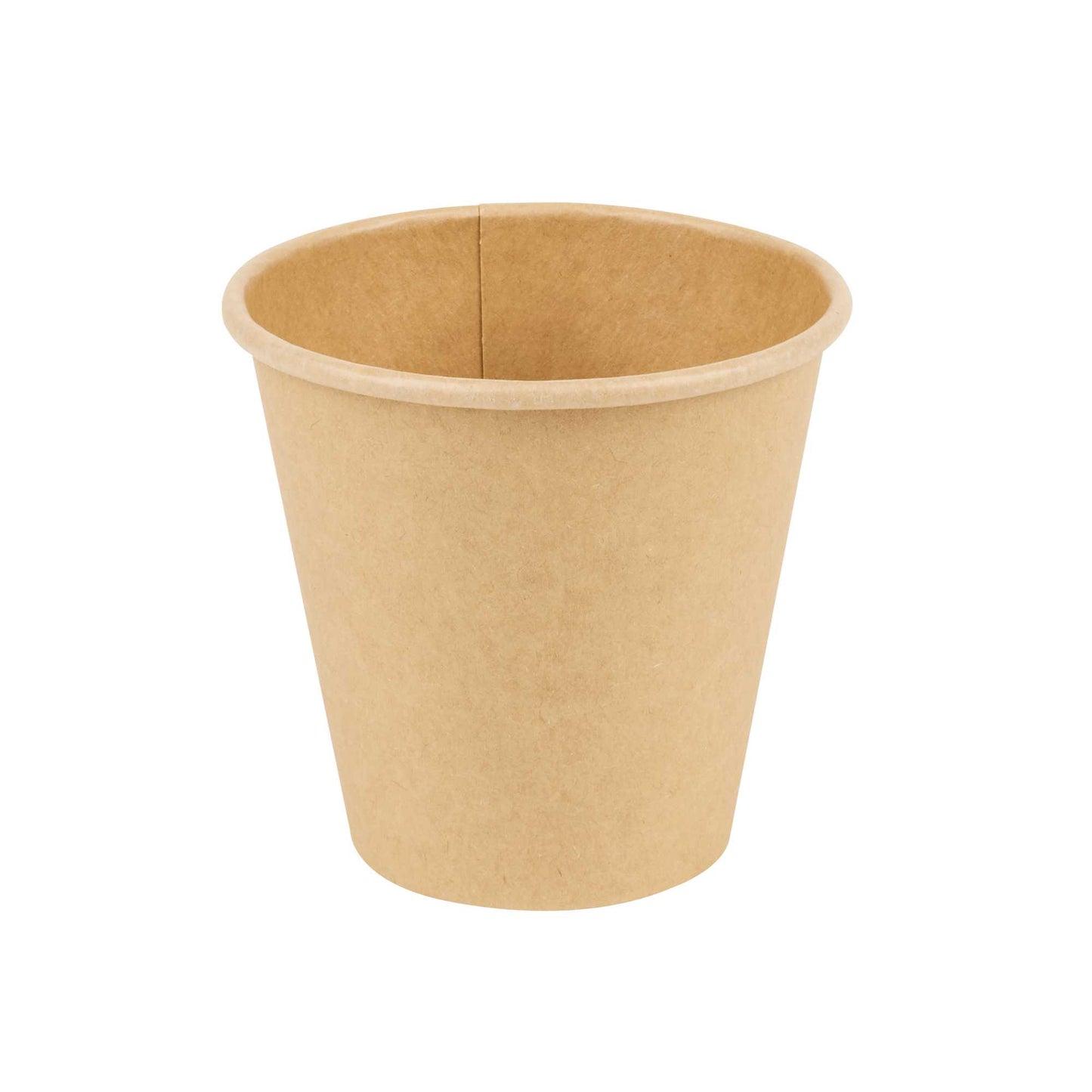 Restpresso 8 oz Natural Paper Unbleached Coffee Cup - Single Wall - 3 1/2" x 3 1/2" x 3 1/4" - 50 count box