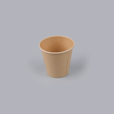 Restpresso 8 oz Natural Paper Unbleached Coffee Cup - Single Wall - 3 1/2" x 3 1/2" x 3 1/4" - 1000 count box