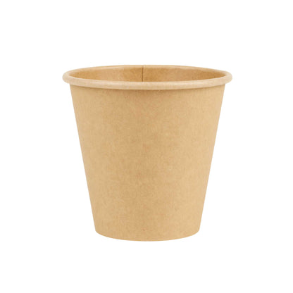 Restpresso 8 oz Natural Paper Unbleached Coffee Cup - Single Wall - 3 1/2" x 3 1/2" x 3 1/4" - 1000 count box