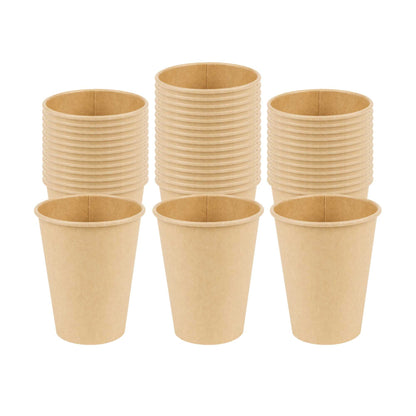 Restpresso 12 oz Natural Paper Unbleached Coffee Cup - Single Wall - 3 1/2" x 3 1/2" x 4 1/4" - 1000 count box