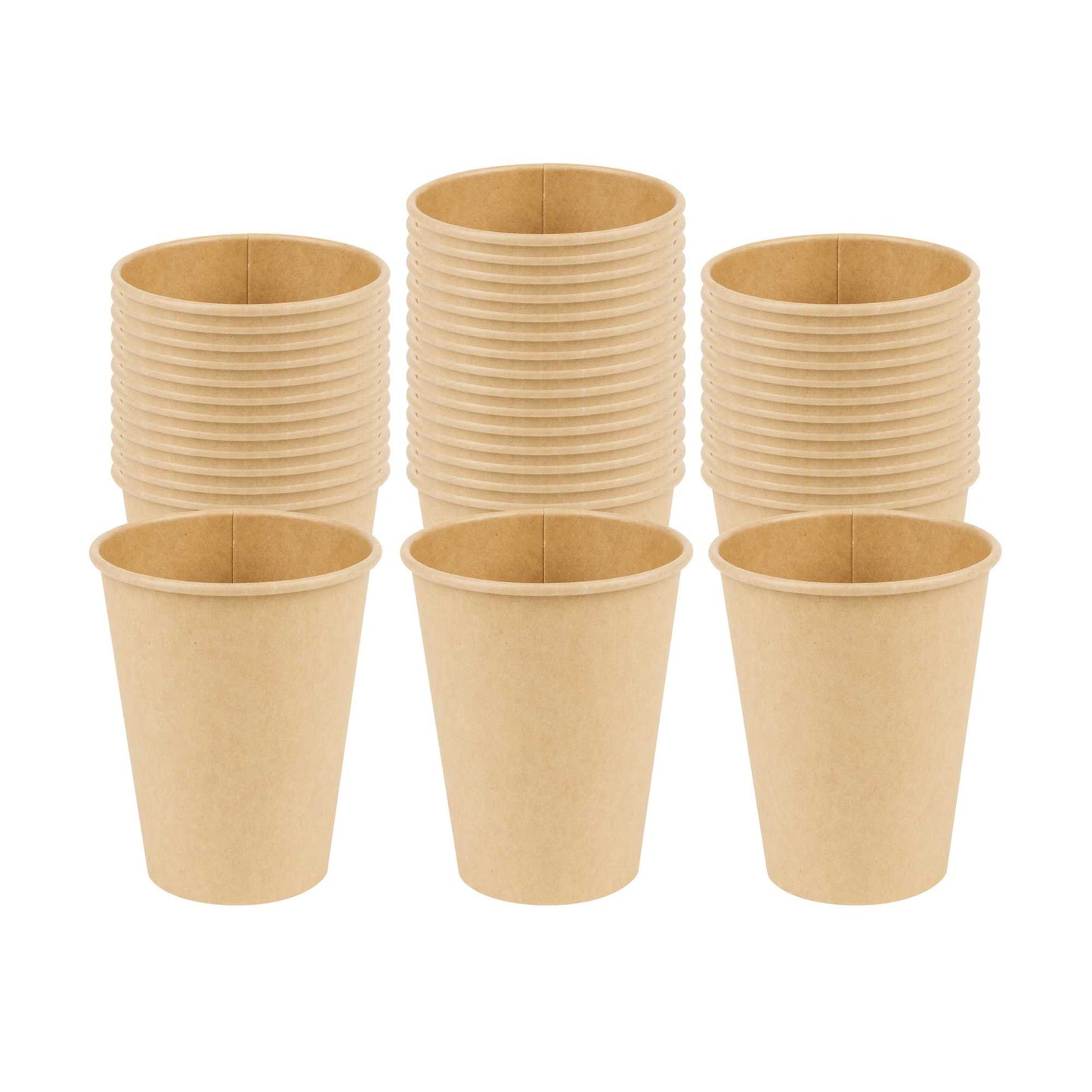 Restpresso 12 oz Natural Paper Unbleached Coffee Cup - Single Wall - 3 1/2" x 3 1/2" x 4 1/4" - 50 count box
