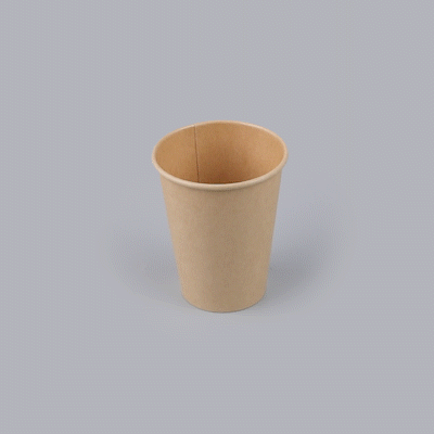Restpresso 12 oz Natural Paper Unbleached Coffee Cup - Single Wall - 3 1/2" x 3 1/2" x 4 1/4" - 50 count box