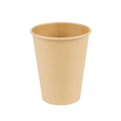 Restpresso 12 oz Natural Paper Unbleached Coffee Cup - Single Wall - 3 1/2" x 3 1/2" x 4 1/4" - 50 count box