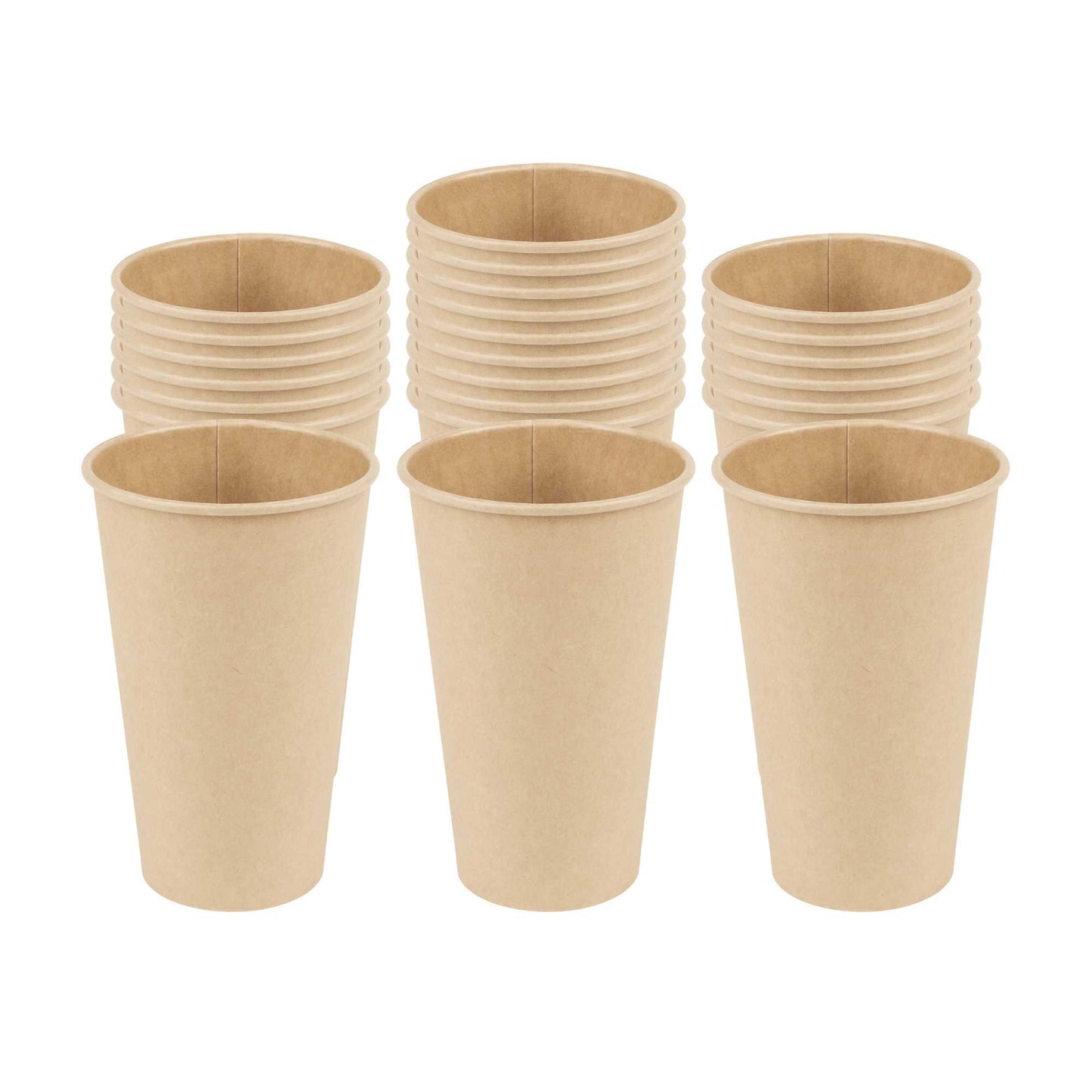 Restpresso 16 oz Natural Paper Unbleached Coffee Cup - Single Wall - 3 1/2" x 3 1/2" x 5 1/2" - 1000 count box