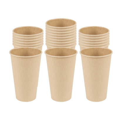 Restpresso 16 oz Natural Paper Unbleached Coffee Cup - Single Wall - 3 1/2" x 3 1/2" x 5 1/2" - 1000 count box