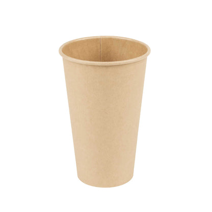 Restpresso 16 oz Natural Paper Unbleached Coffee Cup - Single Wall - 3 1/2" x 3 1/2" x 5 1/2" - 50 count box