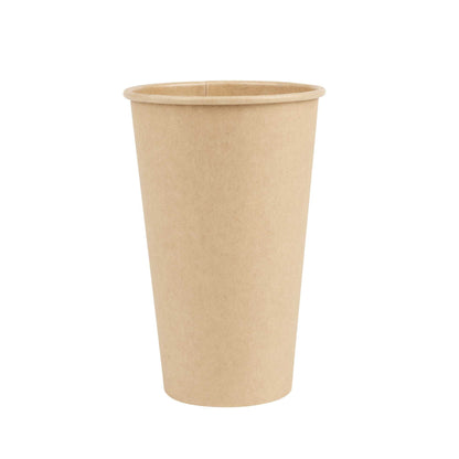 Restpresso 16 oz Natural Paper Unbleached Coffee Cup - Single Wall - 3 1/2" x 3 1/2" x 5 1/2" - 50 count box