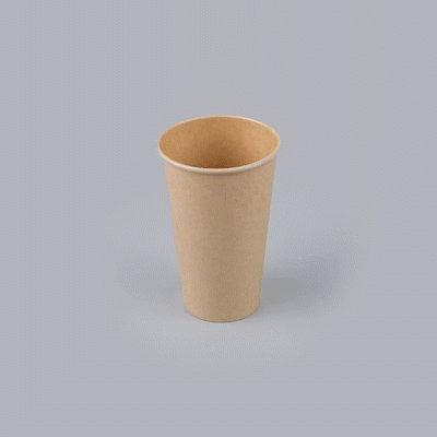 Restpresso 16 oz Natural Paper Unbleached Coffee Cup - Single Wall - 3 1/2" x 3 1/2" x 5 1/2" - 1000 count box