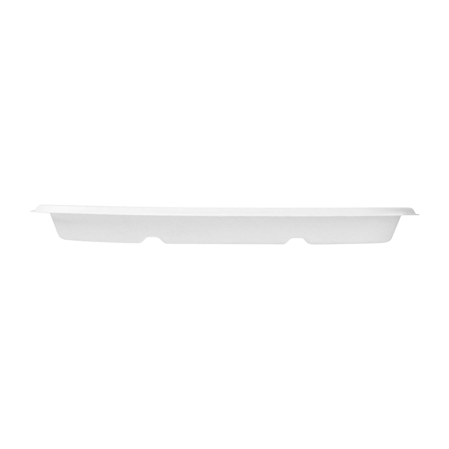 Pulp Safe No PFAS Added Square White Sugarcane / Bagasse Tray - Home Compostable - 12" x 12" - 100 count box