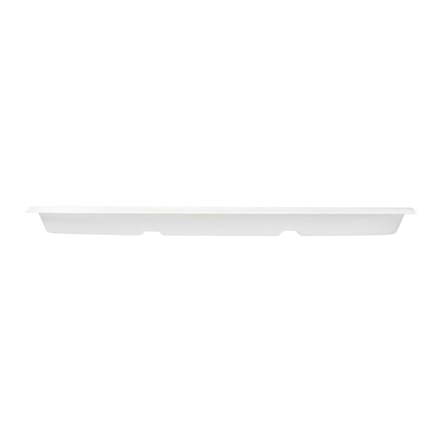 Pulp Safe No PFAS Added Square White Sugarcane / Bagasse Tray - Home Compostable - 16" x 16" - 100 count box