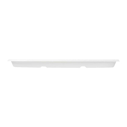 Pulp Safe No PFAS Added Square White Sugarcane / Bagasse Tray - Home Compostable - 16" x 16" - 100 count box