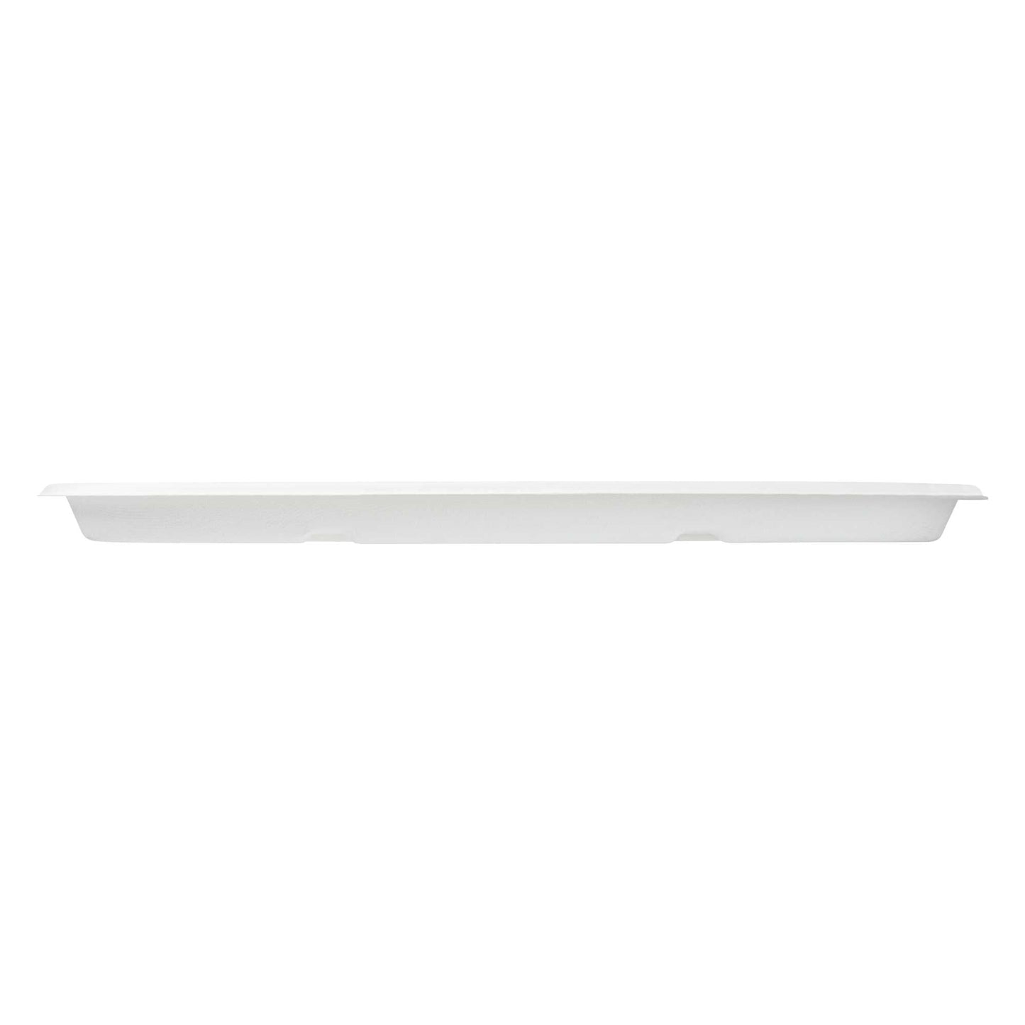 Pulp Safe No PFAS Added Square White Sugarcane / Bagasse Tray - Home Compostable - 18" x 18" - 100 count box