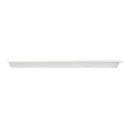Pulp Safe No PFAS Added Square White Sugarcane / Bagasse Tray - Home Compostable - 18" x 18" - 100 count box
