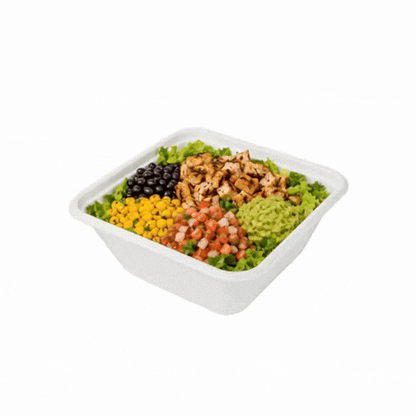 Pulp Safe No PFAS Added 80 oz Square White Sugarcane / Bagasse Serving Bowl - Home Compostable - 8 1/2" x 8 1/2" x 3 1/2" - 100 count box