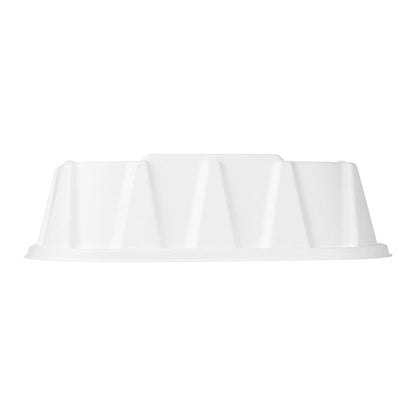 Pulp Safe No PFAS Added Square White Sugarcane / Bagasse Tray Lid - Home Compostable, Fits 16" - 100 count box