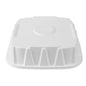 Pulp Safe No PFAS Added Square White Sugarcane / Bagasse Tray Lid - Home Compostable, Fits 18" - 100 count box