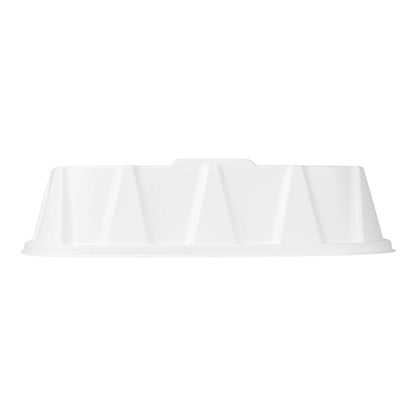 Pulp Safe No PFAS Added Square White Sugarcane / Bagasse Tray Lid - Home Compostable, Fits 18" - 100 count box