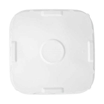 Pulp Safe No PFAS Added Square White Sugarcane / Bagasse Tray Lid - Home Compostable, Fits 18" - 100 count box