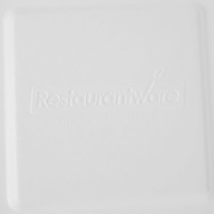 Pulp Safe No PFAS Added Square White Sugarcane / Bagasse Serving Bowl Lid - Home Compostable, Fits 80 oz - 100 count box