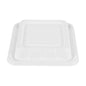 Pulp Safe No PFAS Added Square White Sugarcane / Bagasse Serving Bowl Lid - Home Compostable, Fits 128 oz - 100 count box