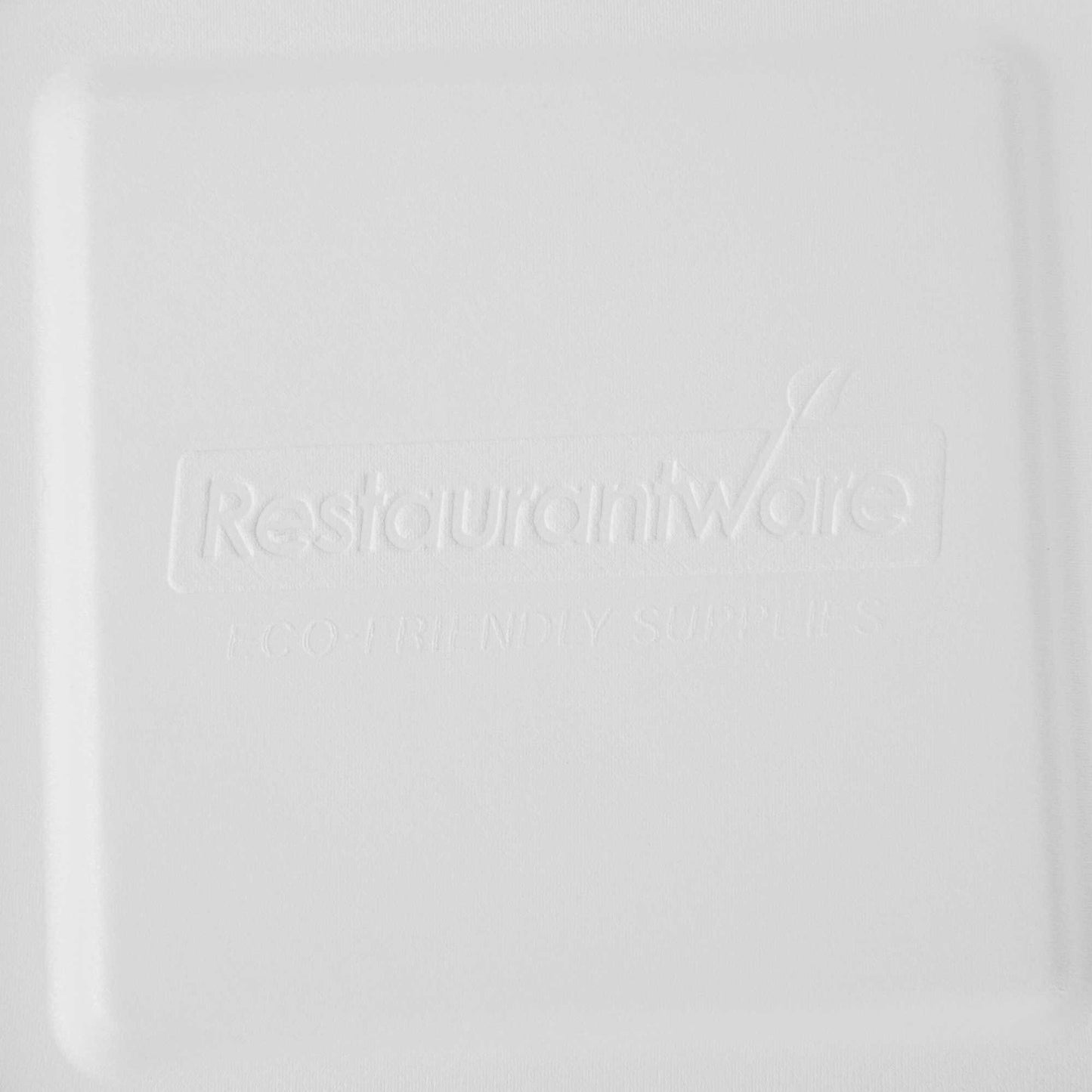 Pulp Safe No PFAS Added Square White Sugarcane / Bagasse Serving Bowl Lid - Home Compostable, Fits 128 oz - 100 count box