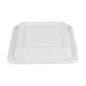 Pulp Safe No PFAS Added Square White Sugarcane / Bagasse Serving Bowl Lid - Home Compostable, Fits 160 oz - 100 count box