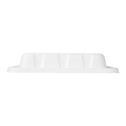 Pulp Safe No PFAS Added Square White Sugarcane / Bagasse Serving Bowl Lid - Home Compostable, Fits 160 oz - 100 count box