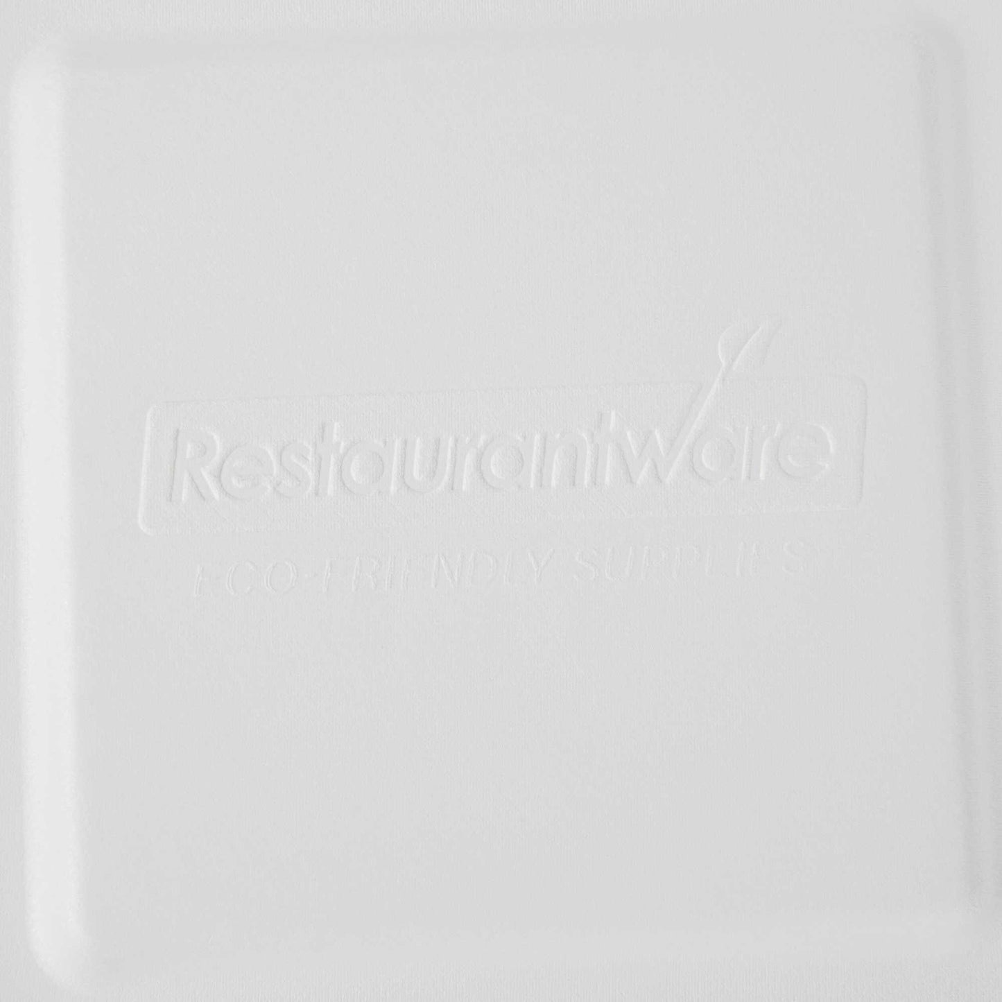 Pulp Safe No PFAS Added Square White Sugarcane / Bagasse Serving Bowl Lid - Home Compostable, Fits 160 oz - 100 count box