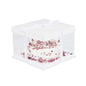 Sweet Vision Square Clear Plastic Cake Box - White Lid and White Base, Gray Ribbon - 8 1/2" x 8 1/2" x 6 3/4" - 10 count box