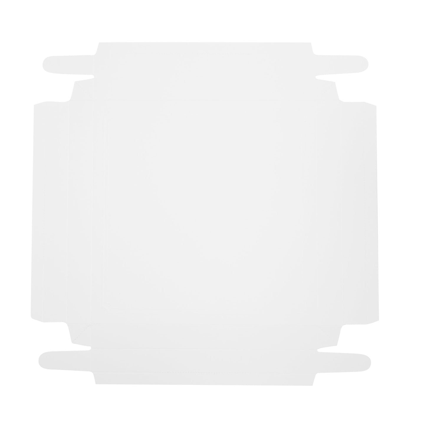 Sweet Vision Square Clear Plastic Cake Box - White Lid and White Base, Gray Ribbon - 10" x 10" x 8 1/4" - 10 count box