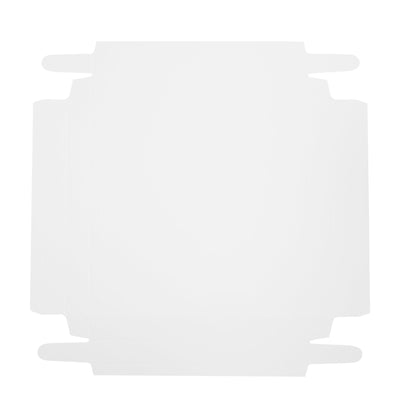 Sweet Vision Square Clear Plastic Cake Box - White Lid and White Base, Gray Ribbon - 10" x 10" x 8 1/4" - 10 count box