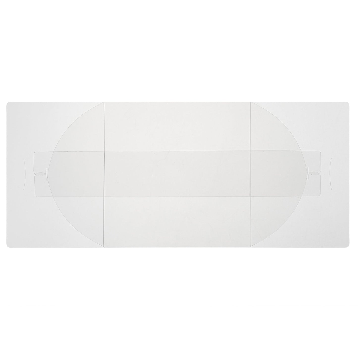 Sweet Vision Square Clear Plastic Cake Box - White Base, Gray Ribbon - 10" x 10" x 6 3/4" - 10 count box