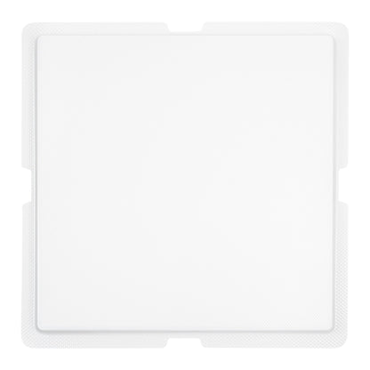 Sweet Vision Square Clear Plastic Cake Box - White Base, Gray Ribbon - 10" x 10" x 6 3/4" - 10 count box
