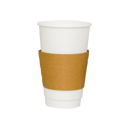 Restpresso Kraft Paper Coffee Cup Sleeve - Fits 12 / 16 / 20 oz Cups - 50 count box