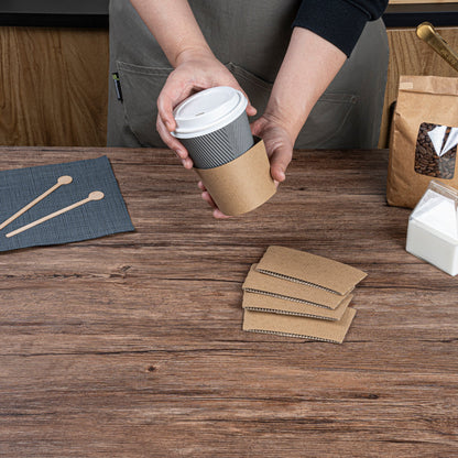Restpresso Kraft Paper Coffee Cup Sleeve - Fits 12 / 16 / 20 oz Cups - 1000 count box