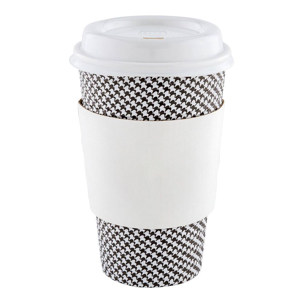 Restpresso White Paper Coffee Cup Sleeve - Fits 12 / 16 / 20 oz Cups - 50 count box