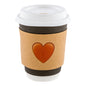 Restpresso Kraft Paper Heart Emoji Coffee Cup Sleeve - Fits 12 / 16 / 20 oz Cups - 50 count box