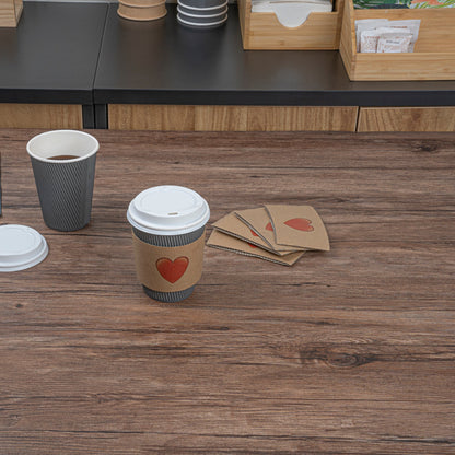 Restpresso Kraft Paper Heart Emoji Coffee Cup Sleeve - Fits 12 / 16 / 20 oz Cups - 1000 count box