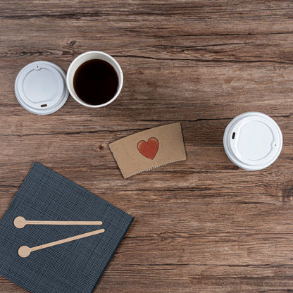 Restpresso Kraft Paper Heart Emoji Coffee Cup Sleeve - Fits 12 / 16 / 20 oz Cups - 1000 count box