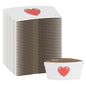 Restpresso White Paper Heart Emoji Coffee Cup Sleeve - Fits 12 / 16 / 20 oz Cups - 1000 count box