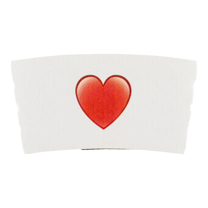 Restpresso White Paper Heart Emoji Coffee Cup Sleeve - Fits 12 / 16 / 20 oz Cups - 50 count box
