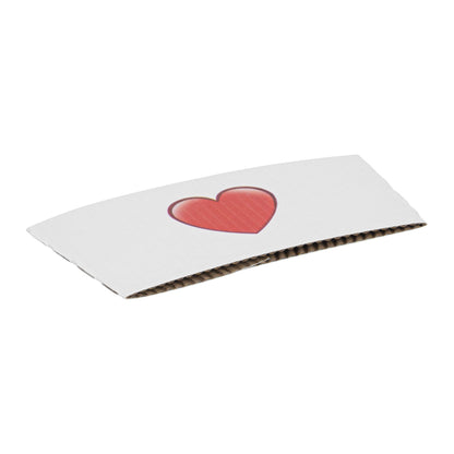 Restpresso White Paper Heart Emoji Coffee Cup Sleeve - Fits 12 / 16 / 20 oz Cups - 1000 count box