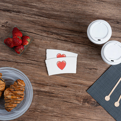 Restpresso White Paper Heart Emoji Coffee Cup Sleeve - Fits 12 / 16 / 20 oz Cups - 1000 count box