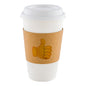 Restpresso Kraft Paper Thumbs Up Emoji Coffee Cup Sleeve - Fits 12 / 16 / 20 oz Cups - 50 count box