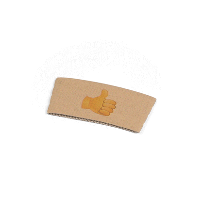 Restpresso Kraft Paper Thumbs Up Emoji Coffee Cup Sleeve - Fits 12 / 16 / 20 oz Cups - 1000 count box