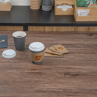 Restpresso Kraft Paper Heart Eyes Emoji Coffee Cup Sleeve - Fits 12 / 16 / 20 oz Cups - 1000 count box