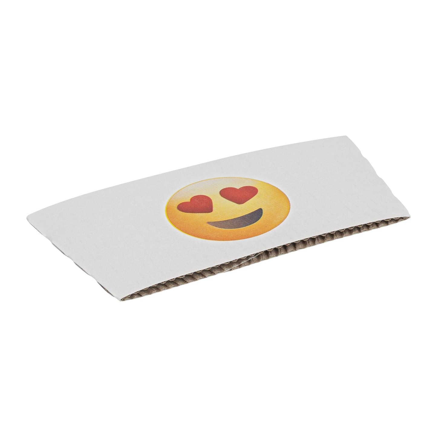 Restpresso White Paper Heart Eyes Emoji Coffee Cup Sleeve - Fits 12 / 16 / 20 oz Cups - 1000 count box