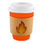 Restpresso Kraft Paper Fire Emoji Coffee Cup Sleeve - Fits 12 / 16 / 20 oz Cups - 50 count box